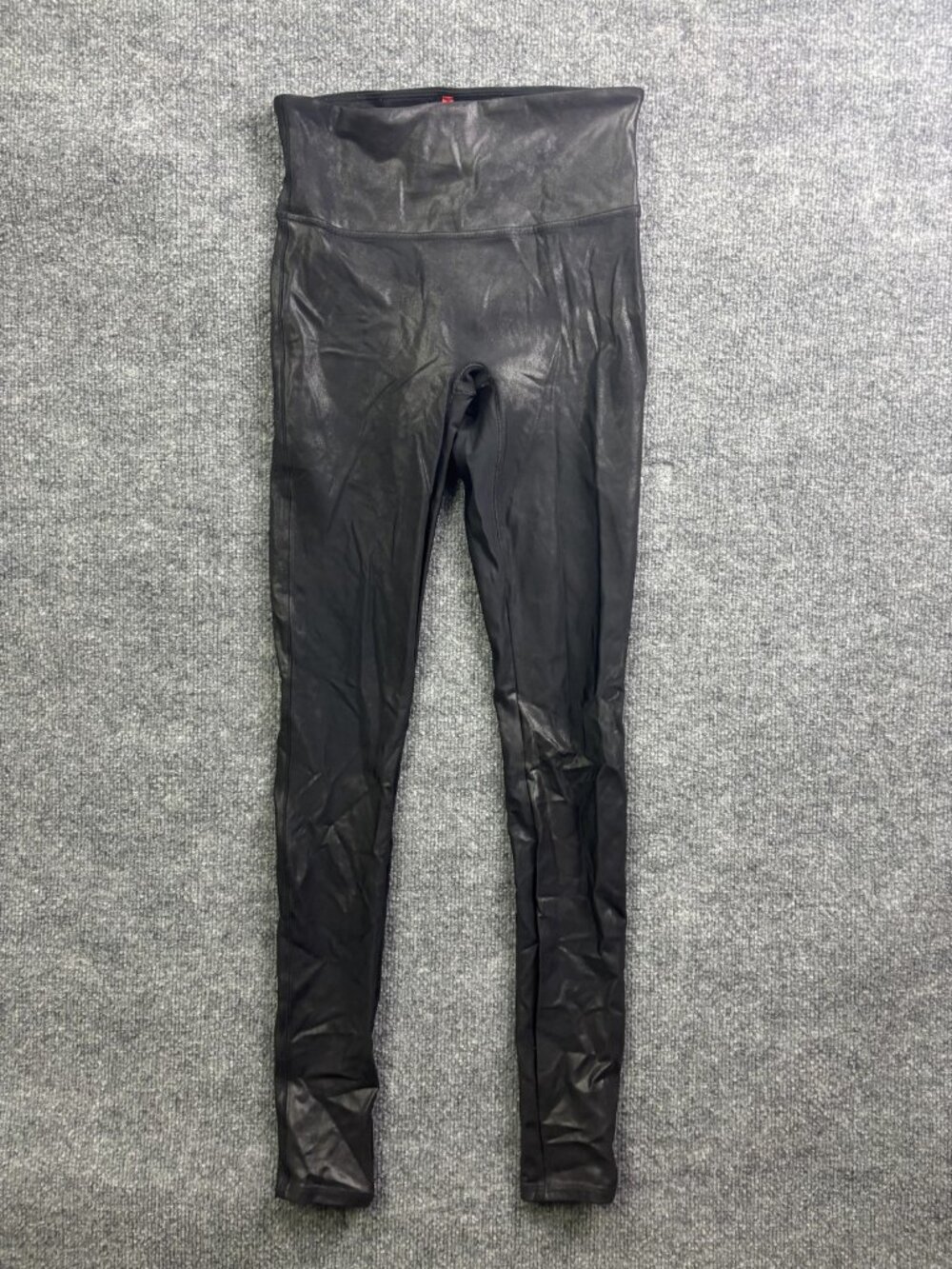 Spanx Faux Leather Leggings Womens Medium Tall Black High Rise Shapewear Pants